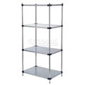 Nexel Galvanized Steel, 4 Tier, Solid Shelving Starter Unit, 24Wx18Dx74H 18247SZ